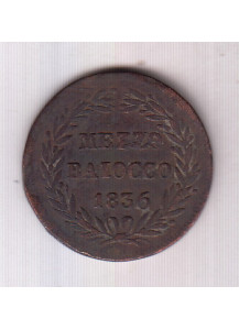 1836 GREGORIO XVI 1/2 Baiocco Rame
